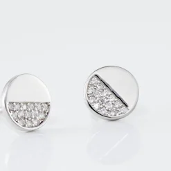 Histoire d'Or Boucles D'oreilles Puces Argent Blanc Viviano Oxydes De Zirconium New