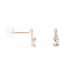 Histoire d'Or Boucles D'oreilles Puces Antonia Or Rose Morganite Et Diamant Clearance