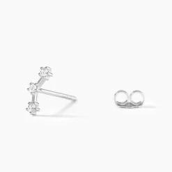Histoire d'Or Boucles D'oreilles Puces Allegra Argent Blanc Oxyde De Zirconium Clearance