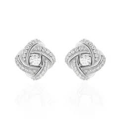 Histoire d'Or Boucles D'oreilles Puces Anasthase Argent Blanc Oxyde De Zirconium Clearance