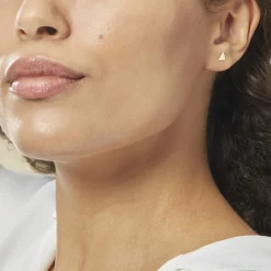 Histoire d'Or Boucles D'oreilles Puces Anne-berengere Triangle Or Jaune Hot