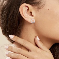 Histoire d'Or Boucles D'oreilles Puces Argent Blanc Ursine Oxydes De Zirconium