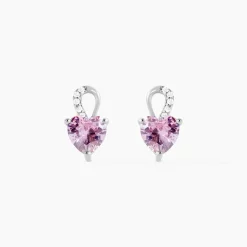 Histoire d'Or Boucles D'oreilles Puces Argent Blanc Atieno Oxyde De Zirconium argent blanc oxyde rose Sale