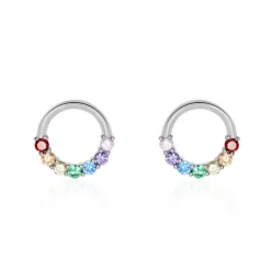 Histoire d'Or Boucles D'oreilles Puces Argent Blanc Giustino Oxydes De Zirconium Hot