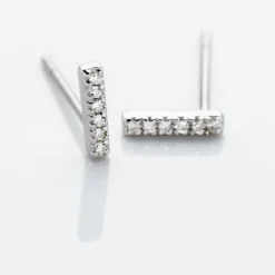 Histoire d'Or Boucles D'oreilles Puces Aprhodisia Or Blanc Diamant Blanc Best