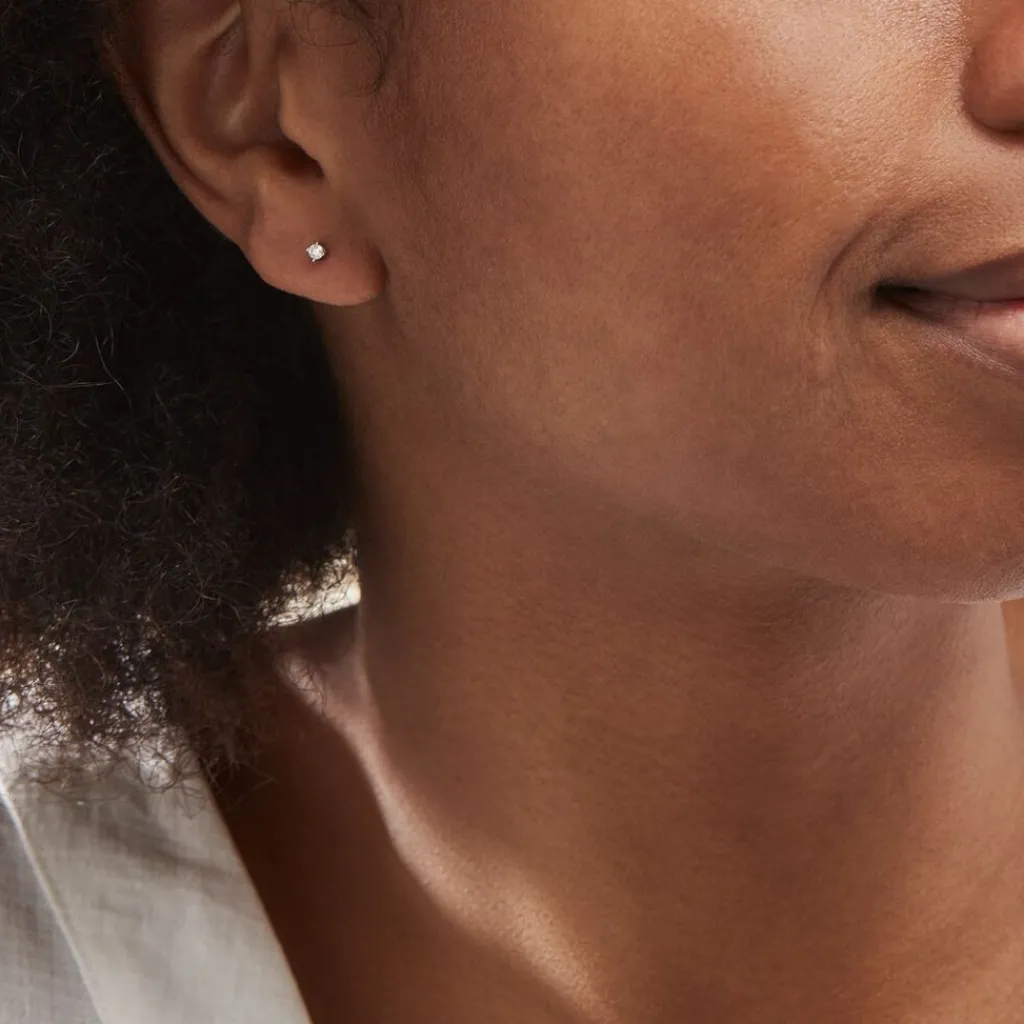 Histoire d'Or Boucles D'oreilles Puces Aphrodite or blanc diamant Clearance