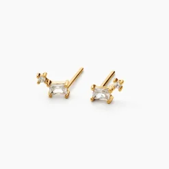 Histoire d'Or Boucles D'oreilles Puces Ashtad Or Jaune Oxyde De Zirconium Hot