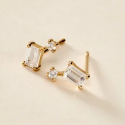 Histoire d'Or Boucles D'oreilles Puces Ashtad Or Jaune Oxyde De Zirconium Hot