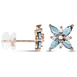 Histoire d'Or Boucles D'oreilles Puces Anabele Or Rose Topaze Oxyde or rose topaze bleu london Clearance