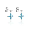 Histoire d'Or Boucles D'oreilles Puces Bluebirds Argent Blanc Turquoise Oxyde