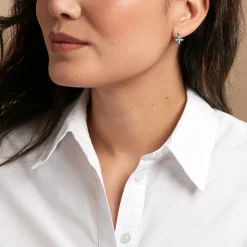 Histoire d'Or Boucles D'oreilles Puces Bluebirds Argent Blanc Turquoise Oxyde