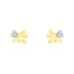 Histoire d'Or Boucles D'oreilles Puces Bartholomee Papillon Or Jaune