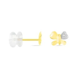 Histoire d'Or Boucles D'oreilles Puces Bartholomee Papillon Or Jaune