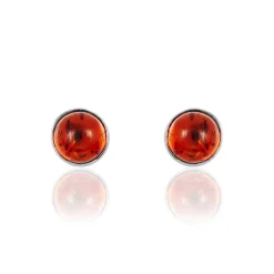 Histoire d'Or Boucles D'oreilles Puces Brunhild Argent Blanc Ambre