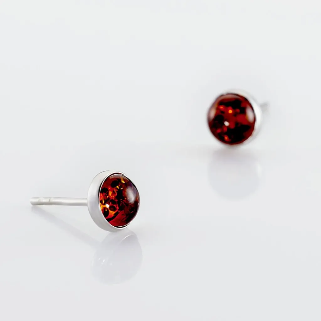 Histoire d'Or Boucles D'oreilles Puces Brunhild Argent Blanc Ambre