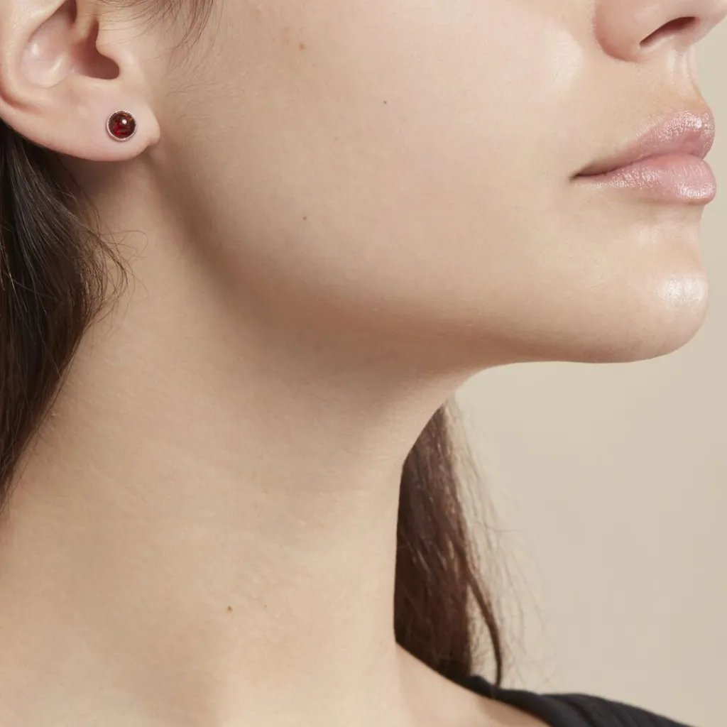 Histoire d'Or Boucles D'oreilles Puces Brunhild Argent Blanc Ambre