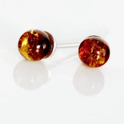 Histoire d'Or Boucles D'oreilles Puces Brunhild Argent Blanc Ambre New