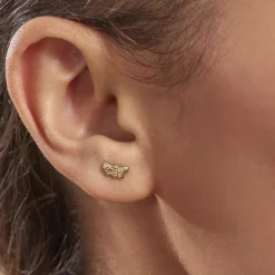 Histoire d'Or Boucles D'oreilles Puces Bartholomee Papillon Or Jaune Clearance