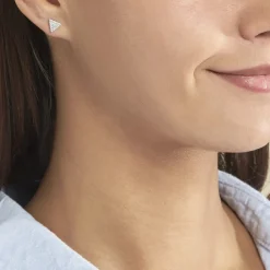 Histoire d'Or Boucles D'oreilles Puces Brendana Argent Blanc Oxyde De Zirconium New