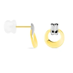 Histoire d'Or Boucles D'oreilles Puces Berangere Cercle Or Bicolore Best