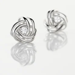 Histoire d'Or Boucles D'oreilles Puces Bouton D'or Argent Blanc Oxyde De Zirconium Discount