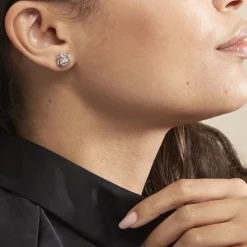 Histoire d'Or Boucles D'oreilles Puces Bouton D'or Argent Blanc Oxyde De Zirconium Discount