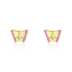 Histoire d'Or Boucles D'oreilles Puces Bartholomée Papillon Or Jaune Best
