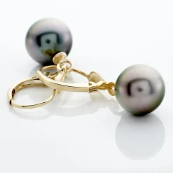 Histoire d'Or Boucles D'oreilles Puces Baroque Dormeuse Or Jaune Perle De Tahiti Clearance