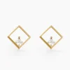 Histoire d'Or Boucles D'oreilles Puces Brent Or Jaune Oxyde De Zirconium New