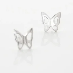 Histoire d'Or Boucles D'oreilles Puces Bartholomee Papillon Or Blanc Hot