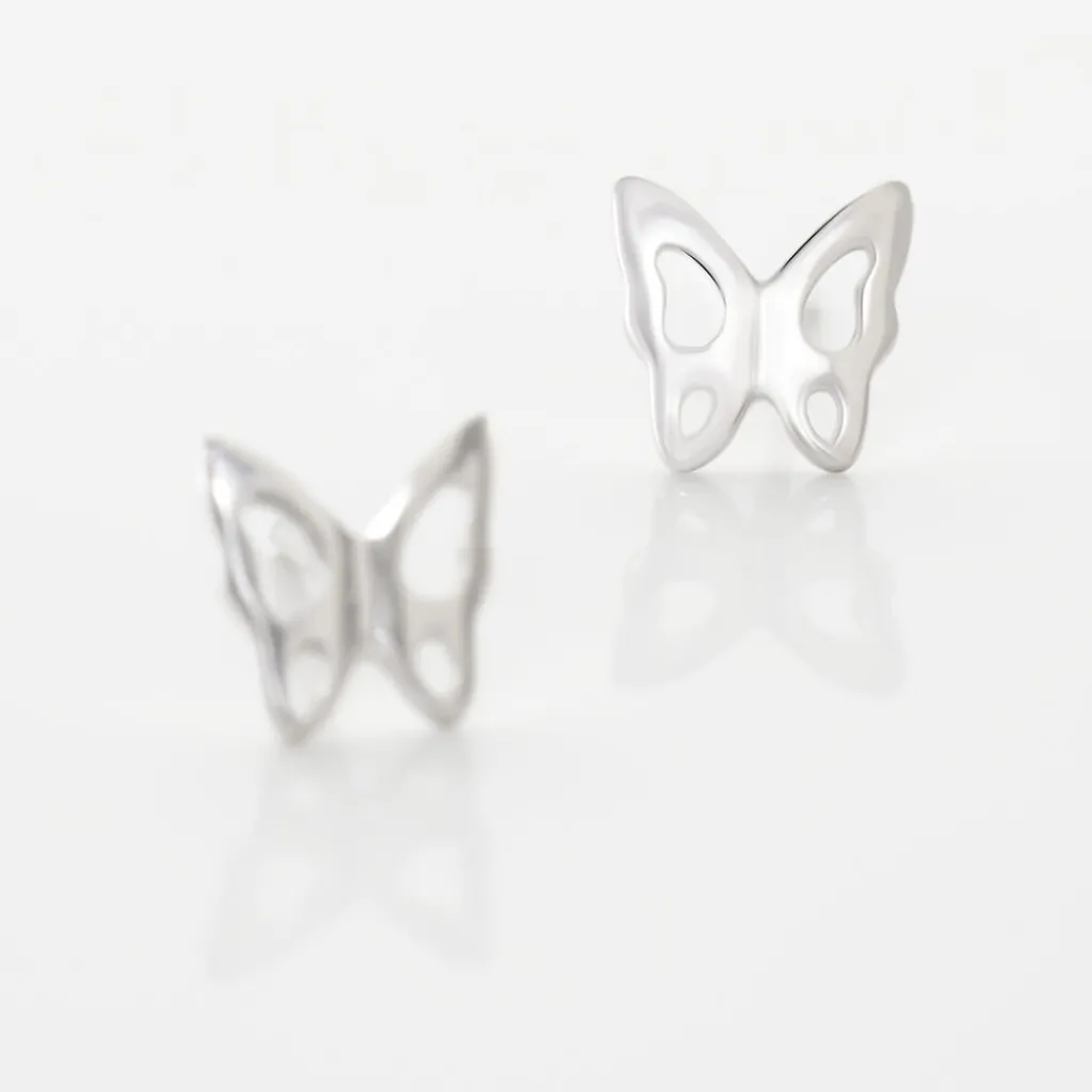 Histoire d'Or Boucles D'oreilles Puces Bartholomee Papillon Or Blanc Hot
