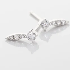 Histoire d'Or Boucles D'oreilles Puces Bormana Argent Blanc Oxyde De Zirconium Clearance