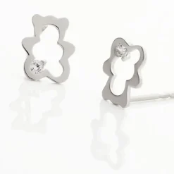 Histoire d'Or Boucles D'oreilles Puces Baptista Ours Or Blanc Oxydes Best