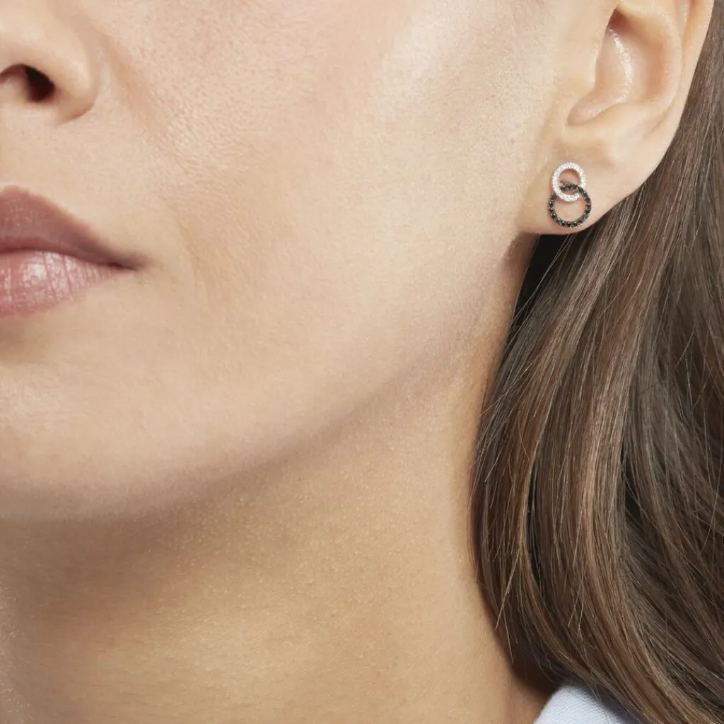 Histoire d'Or Boucles D'oreilles Puces Bella Or Blanc Diamant Online