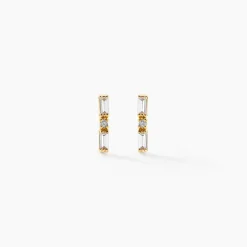 Histoire d'Or Boucles D'oreilles Puces Brant Or Jaune Oxyde De Zirconium New
