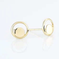 Histoire d'Or Boucles D'oreilles Puces Berangere Cercle 4 Or Jaune Clearance