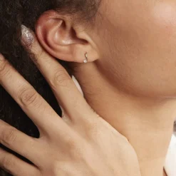 Histoire d'Or Boucles D'oreilles Puces Beryl Virgule Or Jaune Oxyde De Zirconium Sale