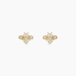 Histoire d'Or Boucles D'oreilles Puces Bettye Or Jaune Oxyde De Zirconium New