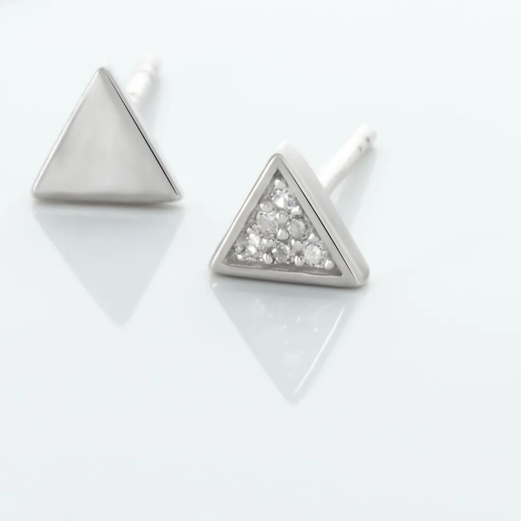 Histoire d'Or Boucles D'oreilles Puces Bartoumieu Argent Blanc Oxyde De Zirconium New