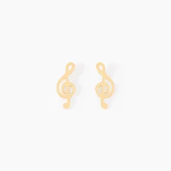 Histoire d'Or Boucles D'oreilles Puces Bayram Musique Or Jaune Clearance