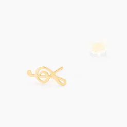 Histoire d'Or Boucles D'oreilles Puces Bayram Musique Or Jaune Clearance