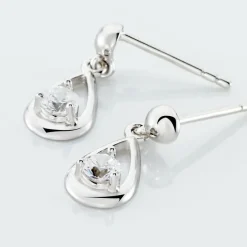 Histoire d'Or Boucles D'oreilles Puces Bethilda Argent Blanc Oxyde De Zirconium Hot