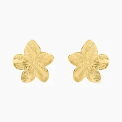Histoire d'Or Boucles D'oreilles Puces Barbade Acier Jaune