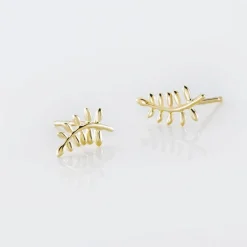 Histoire d'Or Boucles D'oreilles Puces Bartolomea Feuilles Or Jaune Discount
