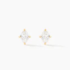 Histoire d'Or Boucles D'Oreilles Puces Collection Icone Or Jaune Diamant Synthétique Sale