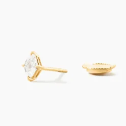Histoire d'Or Boucles D'Oreilles Puces Collection Icone Or Jaune Diamant Synthétique Sale
