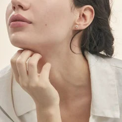 Histoire d'Or Boucles D'oreilles Puces Coeur Serti Clos Or Jaune Oxyde De Zirconium Best