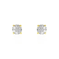 Histoire d'Or Boucles D'oreilles Puces Charlene Or Jaune Diamant Synthetique or jaune diamant synthétique blanc Best