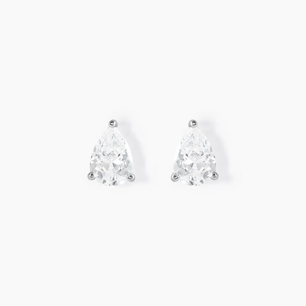 Histoire d'Or Boucles D'oreilles Puces Clarysse Argent Blanc Oxyde De Zirconium Discount