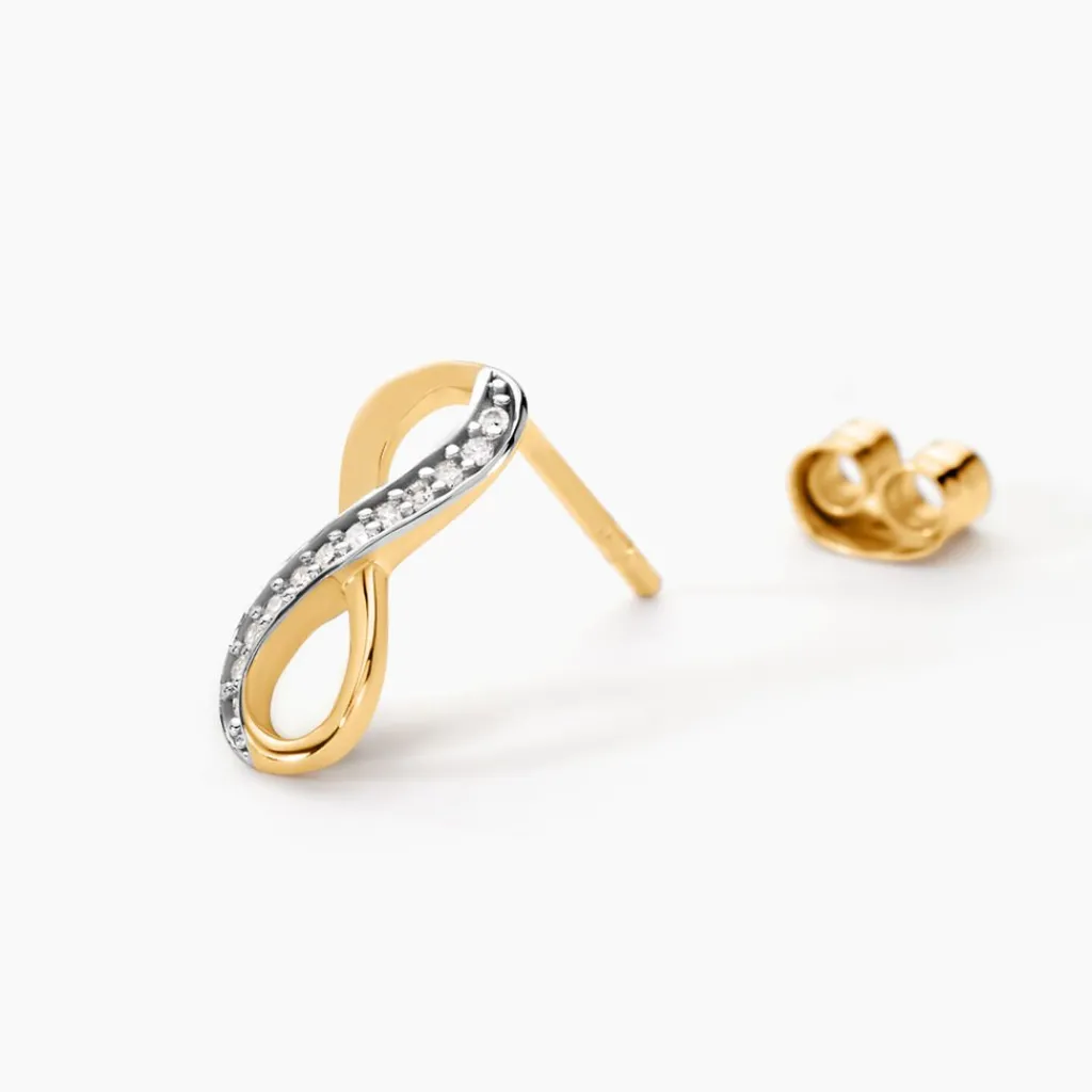 Histoire d'Or Boucles D'oreilles Puces Chacha Or Jaune Diamant Sale